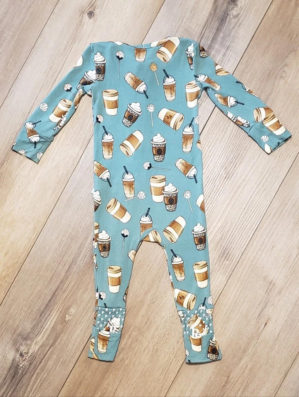 Posh Peanut Morning Brew Coffee Convertible Footie Size 6-9 Months